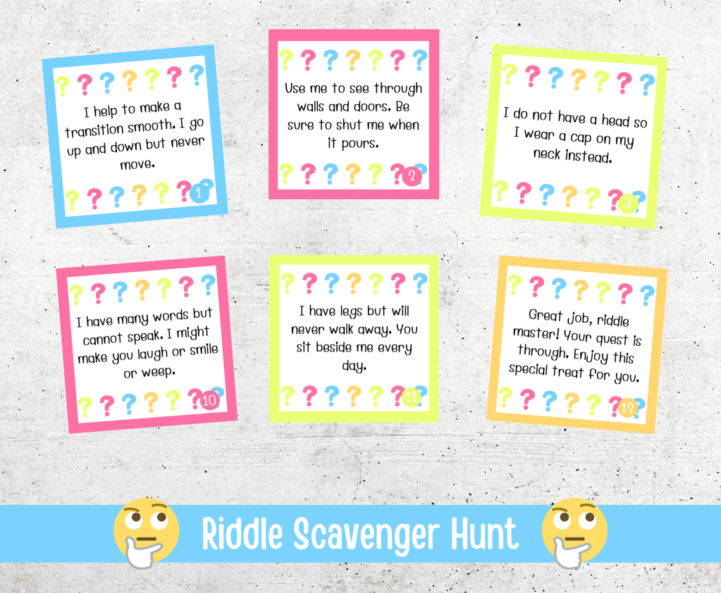 Solve the Riddles Scavenger Hunt